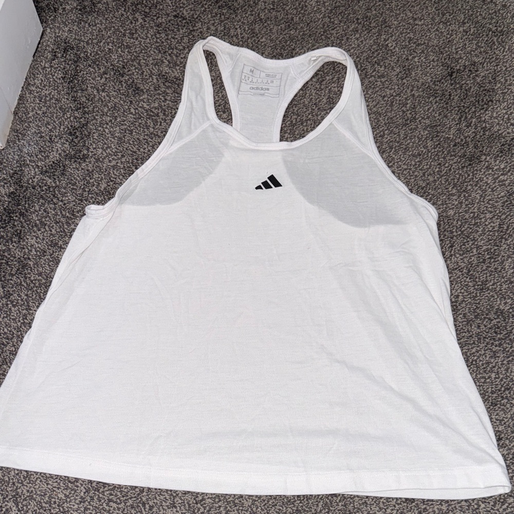 Adidas White Racerback Athletic Tank Top Women’s Medium NWOT